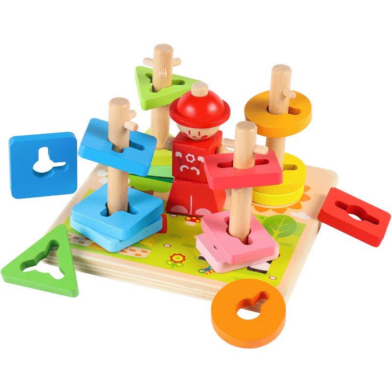 Kid's Early Learning Wooden Placement Block Toys - DunbiBeauty, LLC