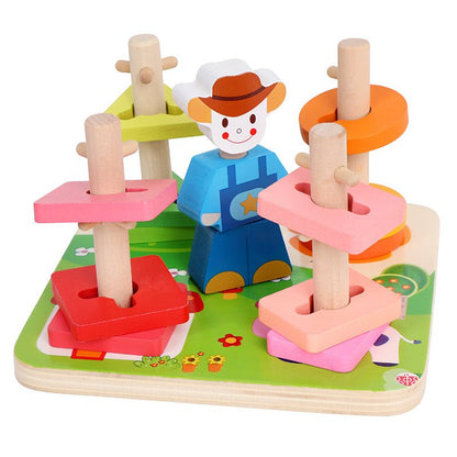 Kid's Early Learning Wooden Placement Block Toys - DunbiBeauty, LLC