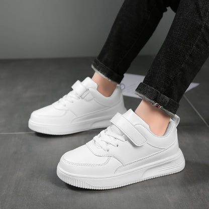 Kids PU Leather White Sneakers - DunbiBeauty, LLC