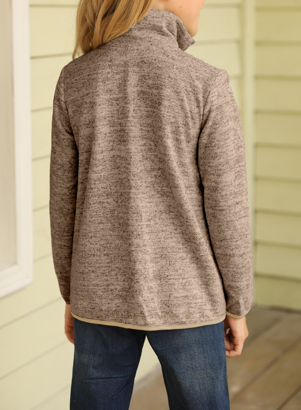 Kids Quarter-Zip Collar Sweatshirt with Kangaroo Pocket - DunbiBeauty, LLC