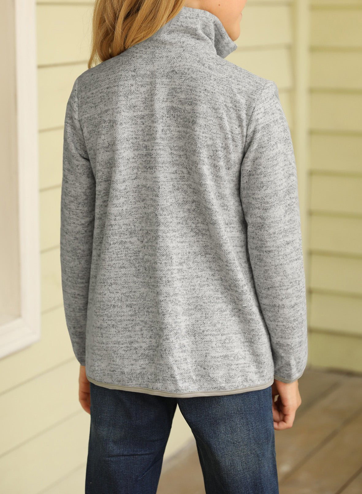 Kids Quarter-Zip Collar Sweatshirt with Kangaroo Pocket - DunbiBeauty, LLC