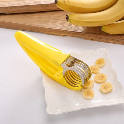 Kitchen Accessories Banana Slicer Fruit Vegetable Sausage Slicer Stainless Steel Banana Cutter Salad Sundaes Tools Cooking Tools - DunbiBeauty, LLC