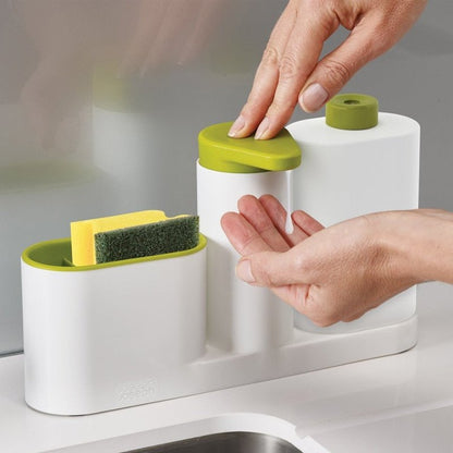 Kitchen Accessories Bathroom Liquid Soap Dispenser Bottle Storage Box WithTank Cleaning Sponge Brush Holder Rack Kitchen Gadgets - DunbiBeauty, LLC