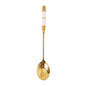 Kitchen Dessert Spoon Stainless Steel Coffee Milk Spoon With Ceramic Long Handle Spoon Gold-plated Dessert Spoon - DunbiBeauty, LLC