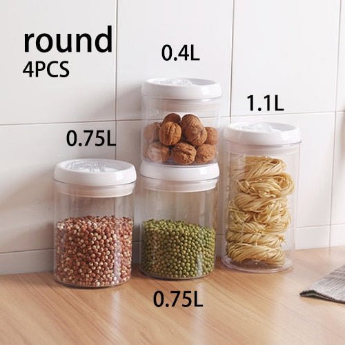 Kitchen Food Storage Container Box Plastic Candy Box Fruit Basket Grain Transparent Sealed Cans Multi-Capacity Kitchen Supplies - DunbiBeauty, LLC