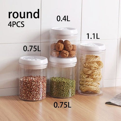 Kitchen Food Storage Container Box Plastic Candy Box Fruit Basket Grain Transparent Sealed Cans Multi-Capacity Kitchen Supplies - DunbiBeauty, LLC