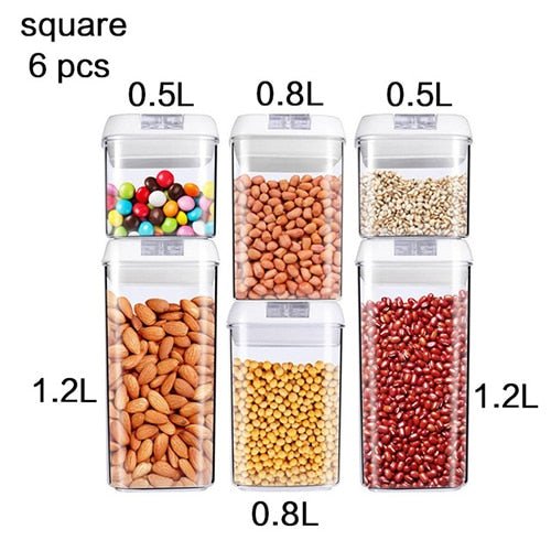 Kitchen Food Storage Container Box Plastic Candy Box Fruit Basket Grain Transparent Sealed Cans Multi-Capacity Kitchen Supplies - DunbiBeauty, LLC