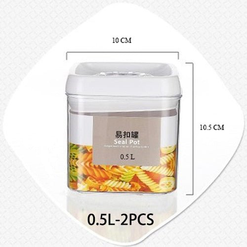 Kitchen Food Storage Container Box Plastic Candy Box Fruit Basket Grain Transparent Sealed Cans Multi-Capacity Kitchen Supplies - DunbiBeauty, LLC