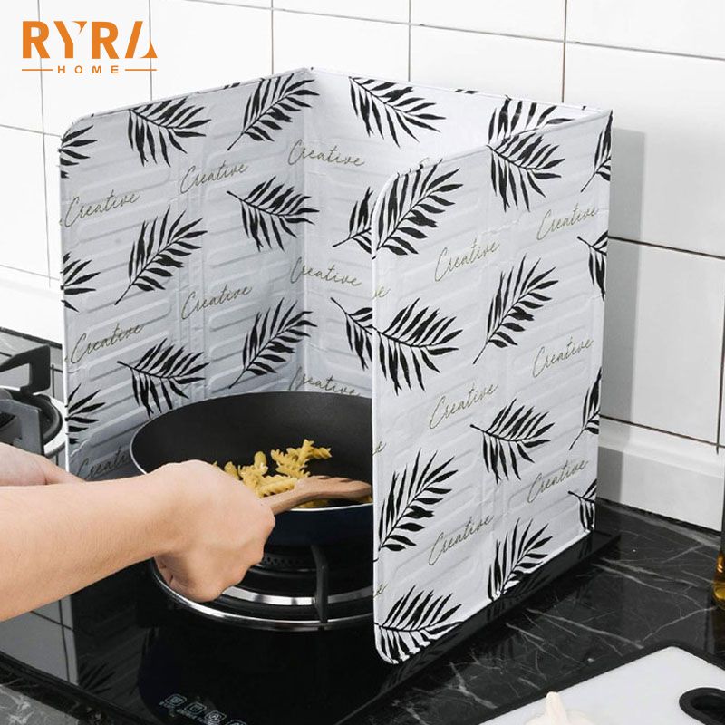 Kitchen Gas Stove Baffle Plate Aluminum Foldable Kitchen Frying Pan Oil Splash Protection Screen Kitchen Accessories - DunbiBeauty, LLC