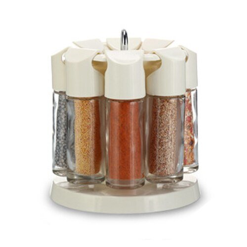 Kitchen Jars For Spices Rotating Glass Cruet Seasoning Jar Set BBQ Pepper Salt Shakers Paprika Bottle Kitchen Storage Rack Jar - DunbiBeauty, LLC