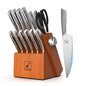 Kitchen Knife Set with Block, imarku 14-Piece High Carbon Stainless Steel Knife Set, Dishwasher Safe Kitchen Knives, Chef Knife Set with Built-in Sharpener, Ergonomic Handle - DunbiBeauty, LLC