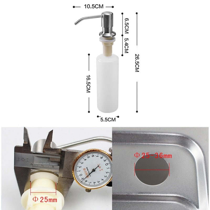 Kitchen Soap Dispensers Stainless Steel Kitchen Sink Counter top Soap Dispenser EL8406 - DunbiBeauty, LLC