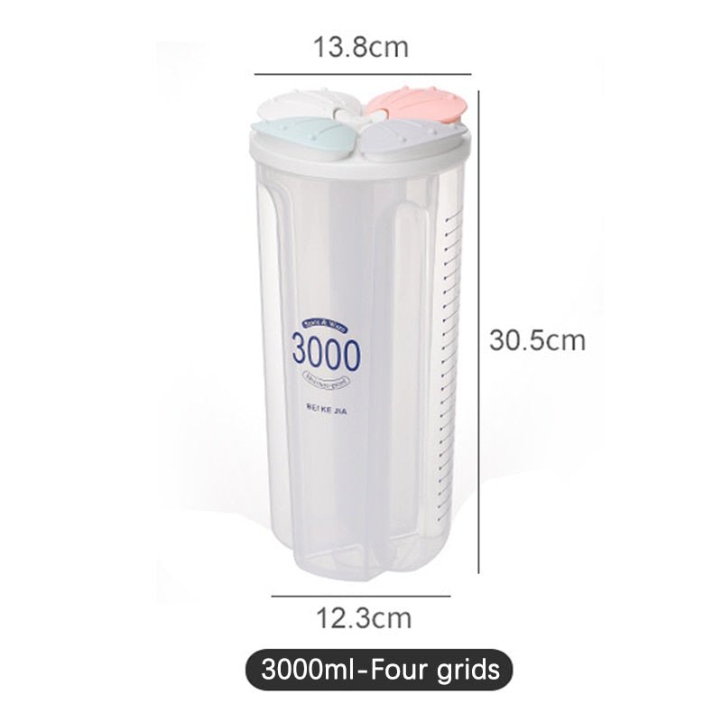 Kitchen Storage Tank Food Sealed Box Transparent Plastic Moisture-Proof Household Grain Fresh-Keeping Container with Lid - DunbiBeauty, LLC