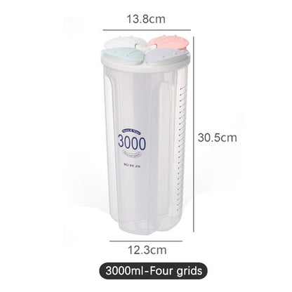 Kitchen Storage Tank Food Sealed Box Transparent Plastic Moisture-Proof Household Grain Fresh-Keeping Container with Lid - DunbiBeauty, LLC