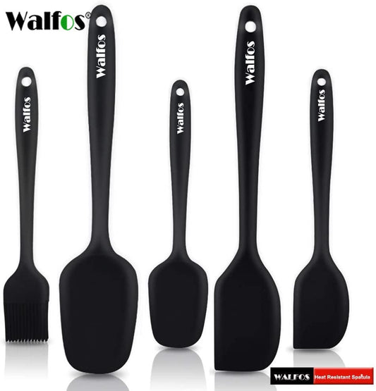 Kitchen Utensil Cooking Tools Silicone Spatula Set Spoon Cake Spatulas for Cooking Baking and Mixing - DunbiBeauty, LLC