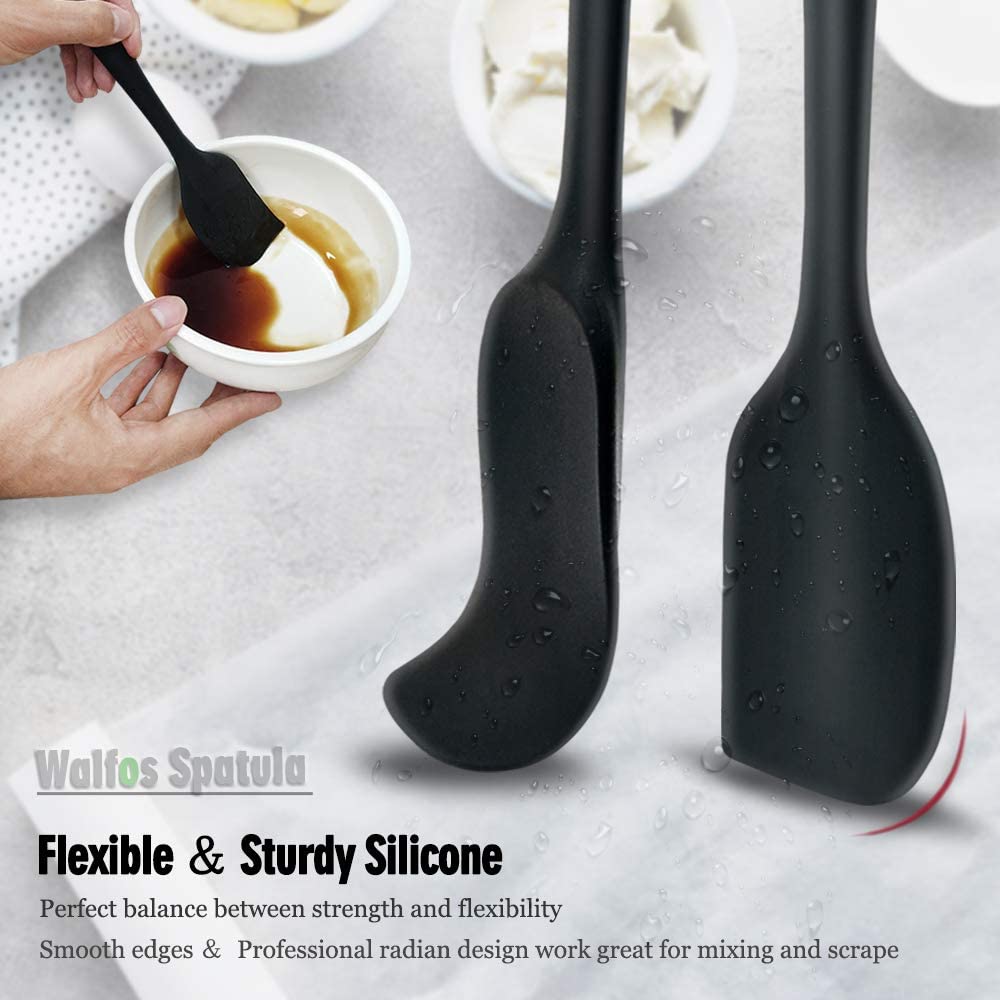 Kitchen Utensil Cooking Tools Silicone Spatula Set Spoon Cake Spatulas for Cooking Baking and Mixing - DunbiBeauty, LLC