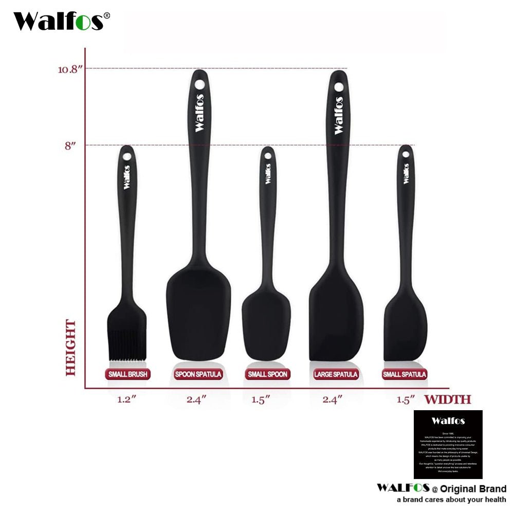 Kitchen Utensil Cooking Tools Silicone Spatula Set Spoon Cake Spatulas for Cooking Baking and Mixing - DunbiBeauty, LLC