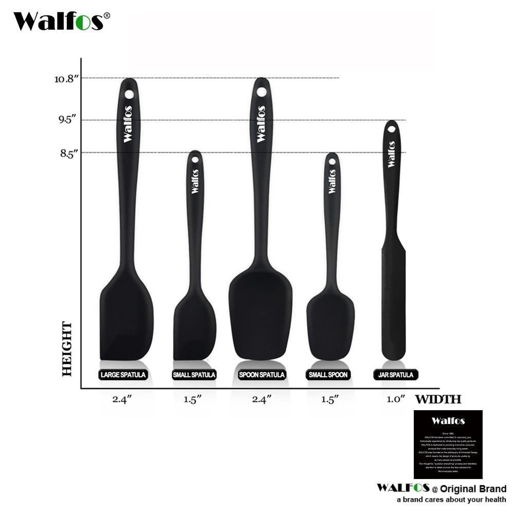 Kitchen Utensil Cooking Tools Silicone Spatula Set Spoon Cake Spatulas for Cooking Baking and Mixing - DunbiBeauty, LLC