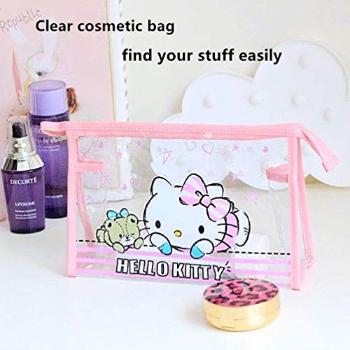 Kitty Cat Makeup Bag Pin Kitty Cosmetic Bag for Travel Brushes Kawaii Toiletry Bag Cute Pencil Makeup Pouch - DunbiBeauty, LLC