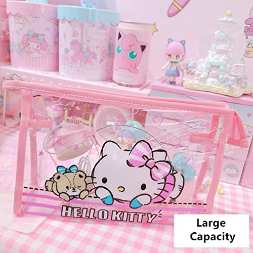 Kitty Cat Makeup Bag Pin Kitty Cosmetic Bag for Travel Brushes Kawaii Toiletry Bag Cute Pencil Makeup Pouch - DunbiBeauty, LLC