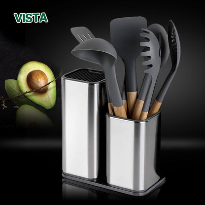 Knife Stand Holder For Kitchen Knife Stainless Steel Cooking Knife Holder Stand Block High End Kitchen Accessories - DunbiBeauty, LLC