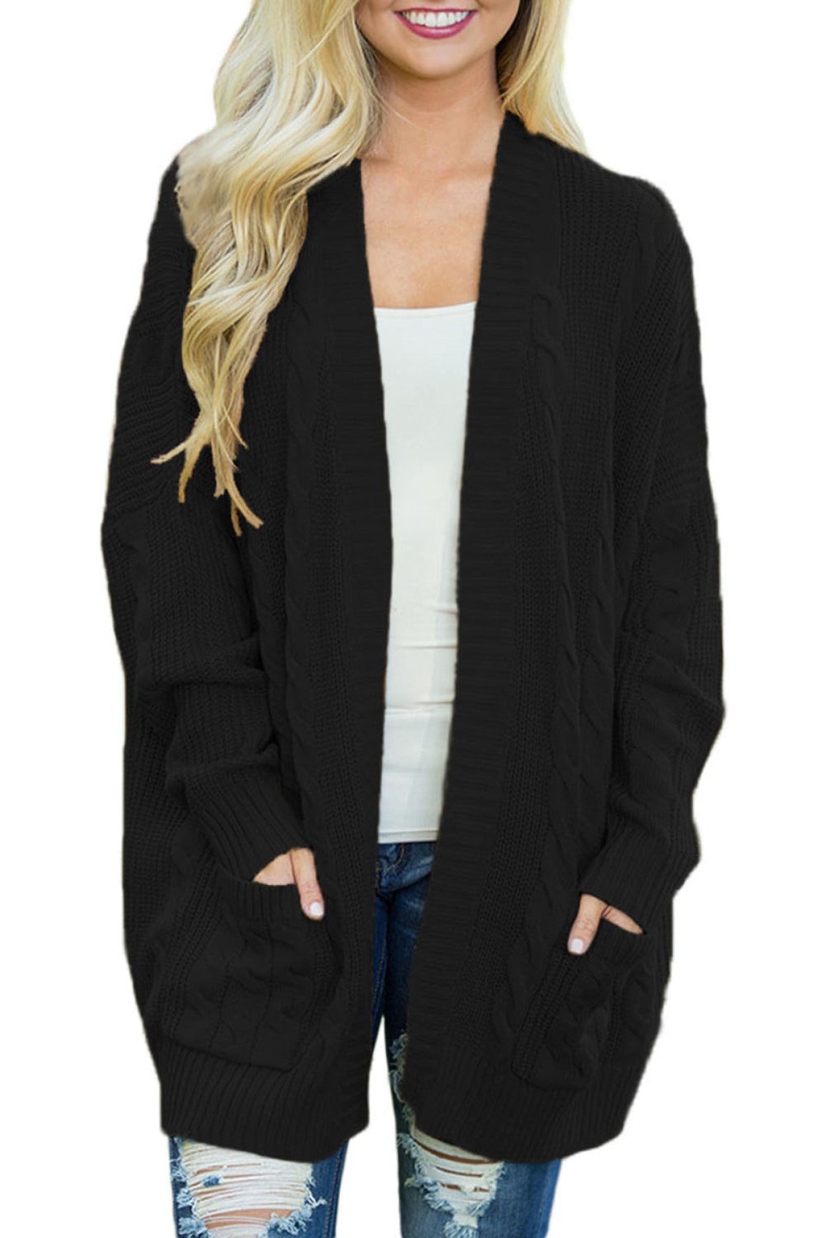 Knit Texture Long Cardigan - DunbiBeauty, LLC