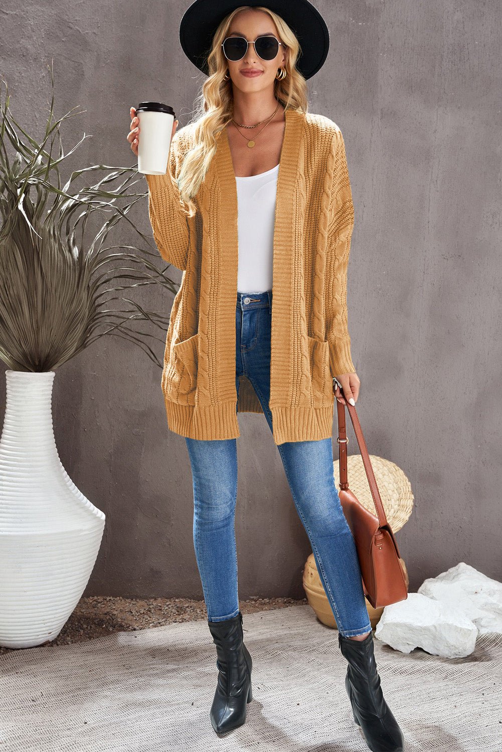 Knit Texture Long Cardigan - DunbiBeauty, LLC