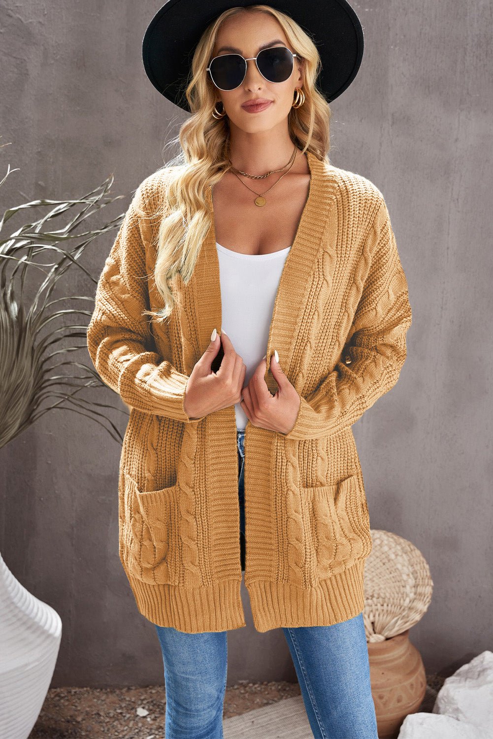 Knit Texture Long Cardigan - DunbiBeauty, LLC