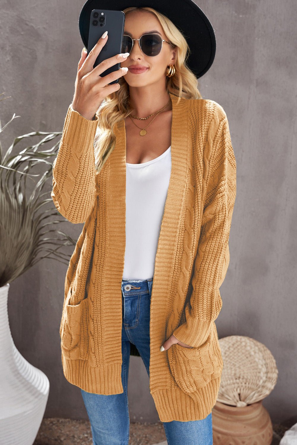 Knit Texture Long Cardigan - DunbiBeauty, LLC