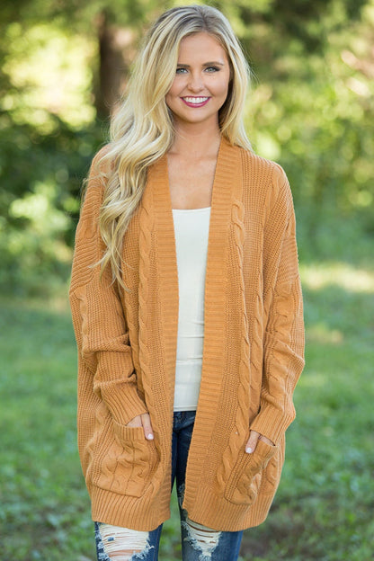 Knit Texture Long Cardigan - DunbiBeauty, LLC