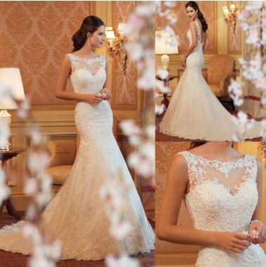 Lace Fish Tail Wedding Dress - DunbiBeauty, LLC