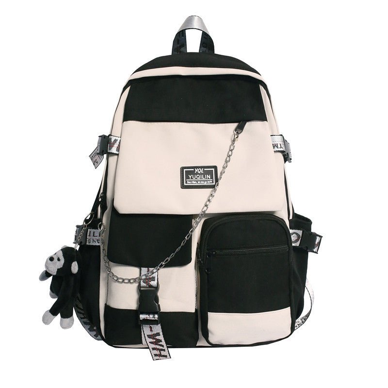 Large Capacity Backpack with Option of Monkey Key Chain - DunbiBeauty, LLC