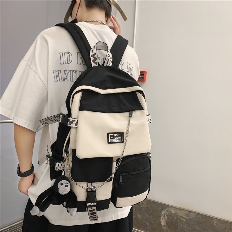 Large Capacity Backpack with Option of Monkey Key Chain - DunbiBeauty, LLC