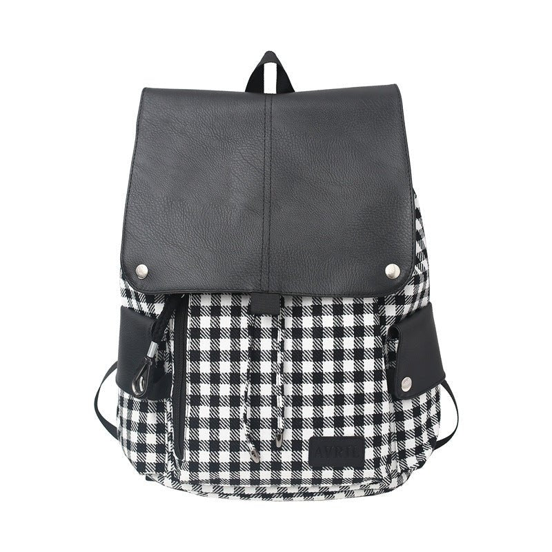 Large Capacity Plaid Backpack - DunbiBeauty, LLC