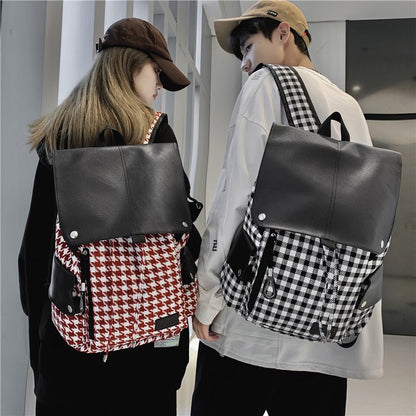 Large Capacity Plaid Backpack - DunbiBeauty, LLC