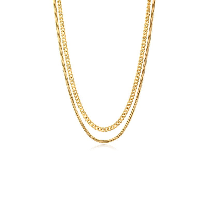 Layered Chunky Chain Necklace - DunbiBeauty, LLC