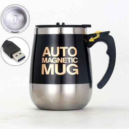 Lazy Coffee Stirring Cup Auto Cup Magnetic Rotating Electric Milk Cup Mark Cup 304 Stainless Steel Self Stirring Mixing Cup USB - DunbiBeauty, LLC