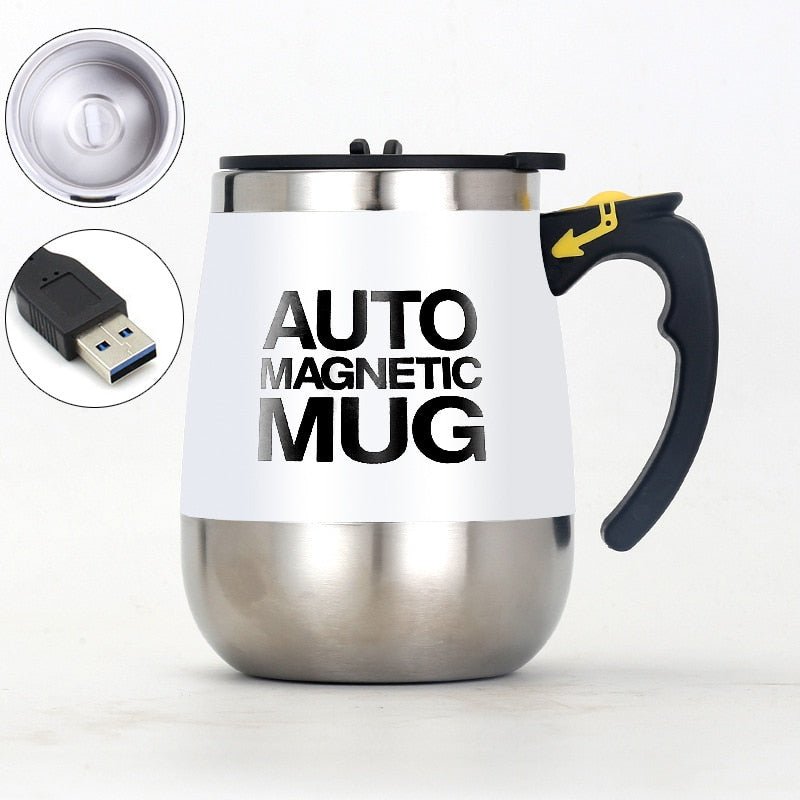 Lazy Coffee Stirring Cup Auto Cup Magnetic Rotating Electric Milk Cup Mark Cup 304 Stainless Steel Self Stirring Mixing Cup USB - DunbiBeauty, LLC