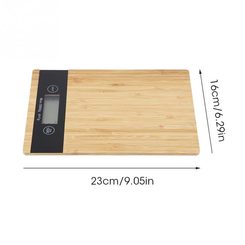 LCD Electronic Scales Bamboo Digital Multi-function Food Kitchen Scale LED Display Electric Kitchen Weighing Food Scale - DunbiBeauty, LLC