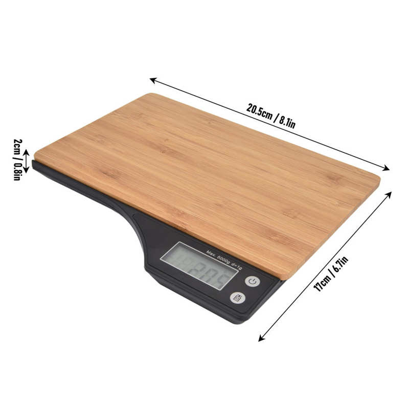 LCD Electronic Scales Bamboo Digital Multi-function Food Kitchen Scale LED Display Electric Kitchen Weighing Food Scale - DunbiBeauty, LLC