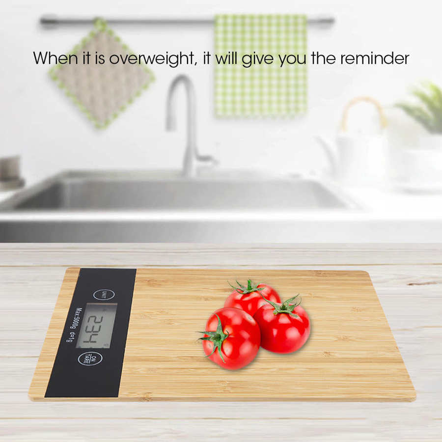 LCD Electronic Scales Bamboo Digital Multi-function Food Kitchen Scale LED Display Electric Kitchen Weighing Food Scale - DunbiBeauty, LLC