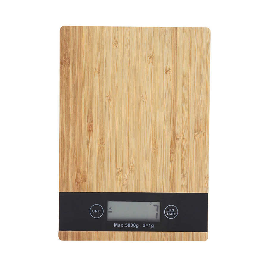 LCD Electronic Scales Bamboo Digital Multi-function Food Kitchen Scale LED Display Electric Kitchen Weighing Food Scale - DunbiBeauty, LLC