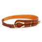 Leather Slant with Reverse Buckle Waist Belt - DunbiBeauty, LLC