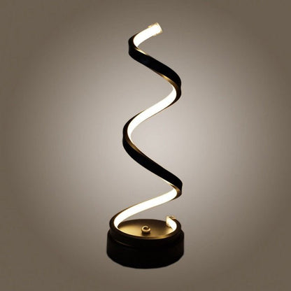 LED Spiral Table Lamp Curved Desk Bedside Lamp - DunbiBeauty, LLC