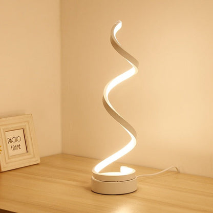 LED Spiral Table Lamp Curved Desk Bedside Lamp - DunbiBeauty, LLC