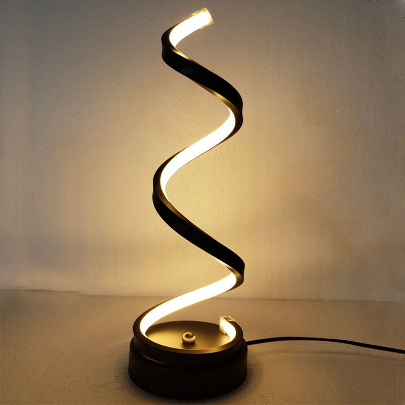 LED Spiral Table Lamp Curved Desk Bedside Lamp - DunbiBeauty, LLC