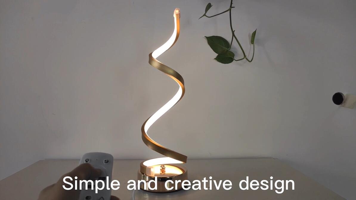 LED Spiral Table Lamp Curved Desk Bedside Lamp - DunbiBeauty, LLC