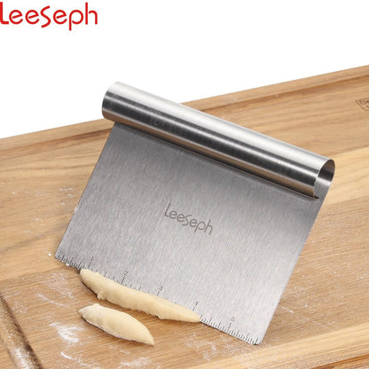 Leeseph Multi-purpose Stainless Steel Scraper &amp; Chopper, Dough Scraper, Pizza Dough Cutter , kitchen tools - DunbiBeauty, LLC