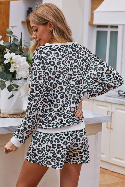 Leopard Long Sleeve Shorts Lounge Set - DunbiBeauty, LLC