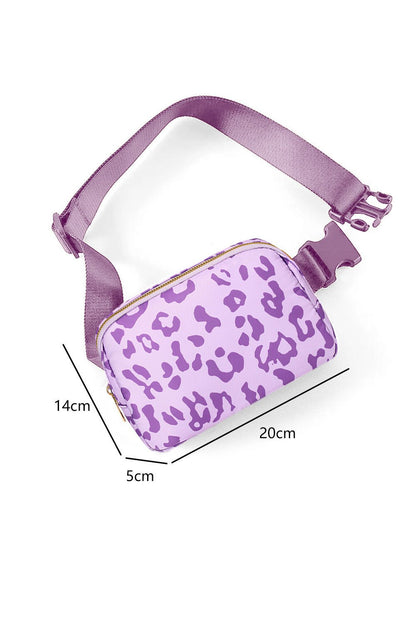 Leopard Print Buckle Canvas Waist Pack Belt Bag 20*5*14cm - DunbiBeauty, LLC